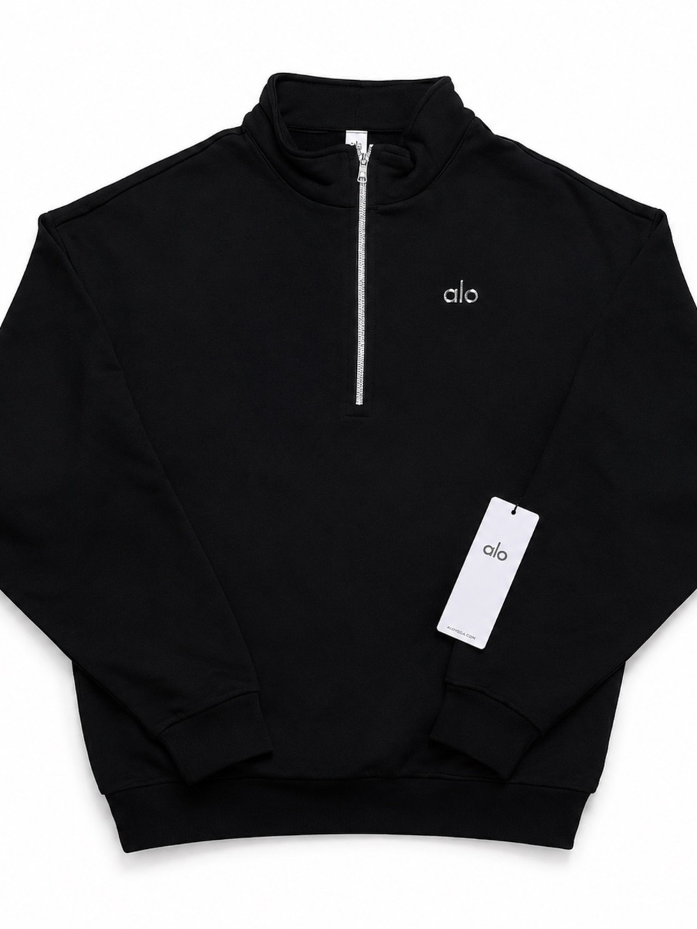 ALO Yoga Black Quarter-Zip Sweatshirt